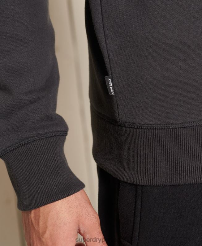 moletom vintage com logo bordado homens cinza escuro roupas Superdry 2208H5214