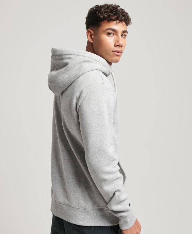 moletom vintage com logo bordado homens cinza roupas Superdry 2208H477