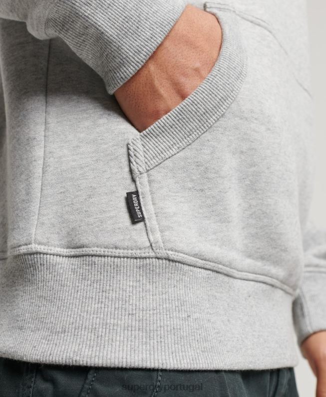 moletom vintage com logo bordado homens cinza roupas Superdry 2208H477