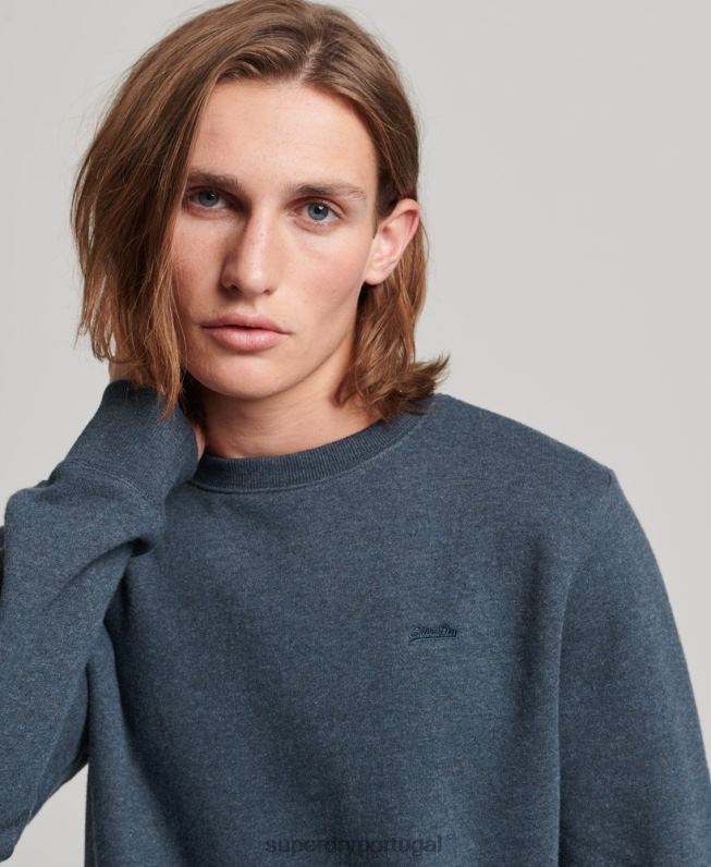 moletom vintage com logo bordado homens marinha roupas Superdry 2208H614