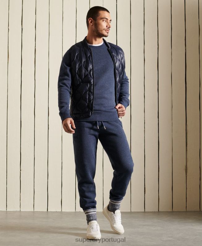 moletom vintage com logo bordado homens marinha roupas Superdry 2208H715