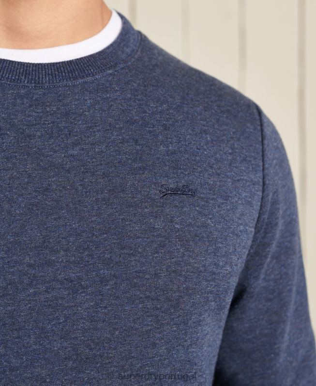 moletom vintage com logo bordado homens marinha roupas Superdry 2208H715