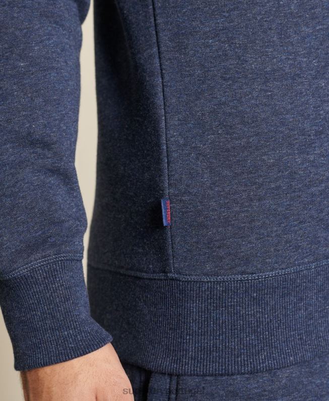 moletom vintage com logo bordado homens marinha roupas Superdry 2208H715