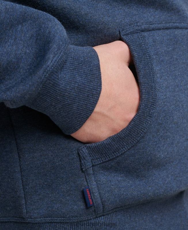 moletom vintage com logo bordado homens marinha roupas Superdry 2208H754