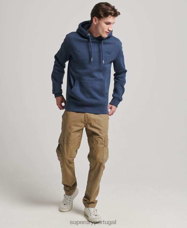 moletom vintage com logo bordado homens marinha roupas Superdry 2208H754