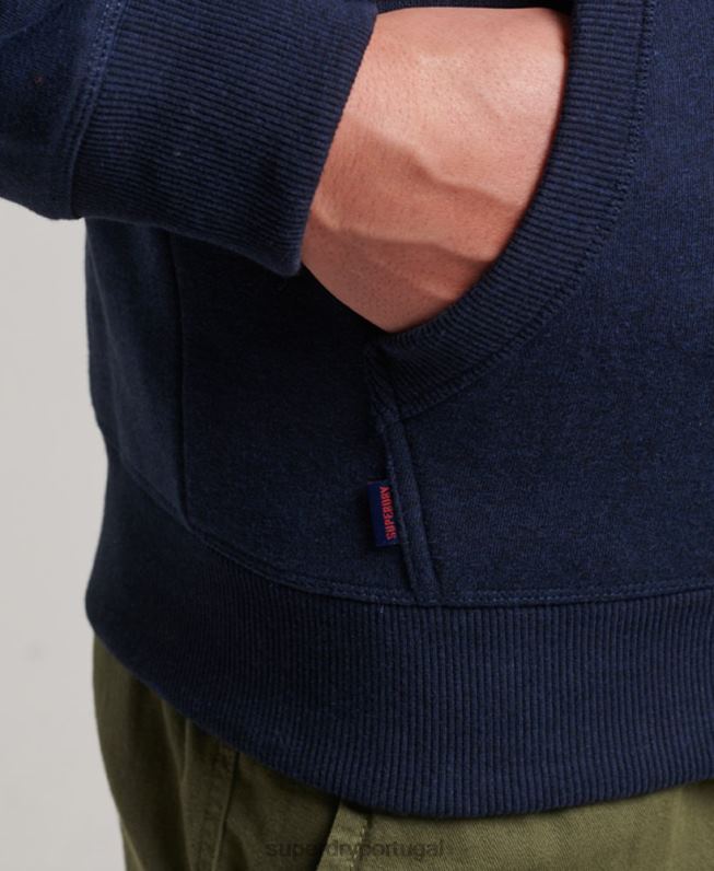 moletom vintage com logo bordado homens marinha roupas Superdry 2208H838