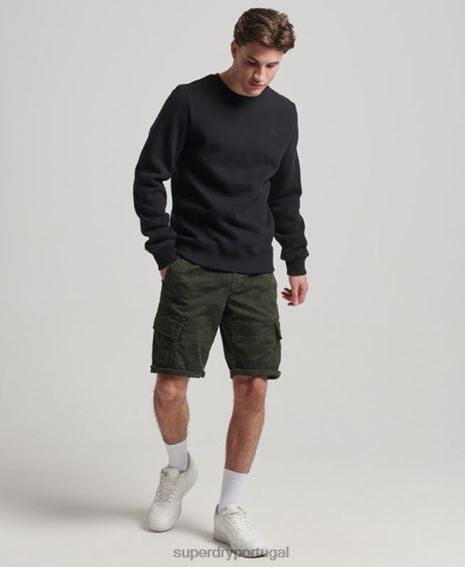 moletom vintage com logo bordado homens preto roupas Superdry 2208H642