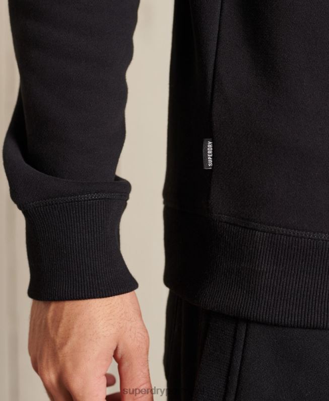 moletom vintage com logo bordado homens preto roupas Superdry 2208H776