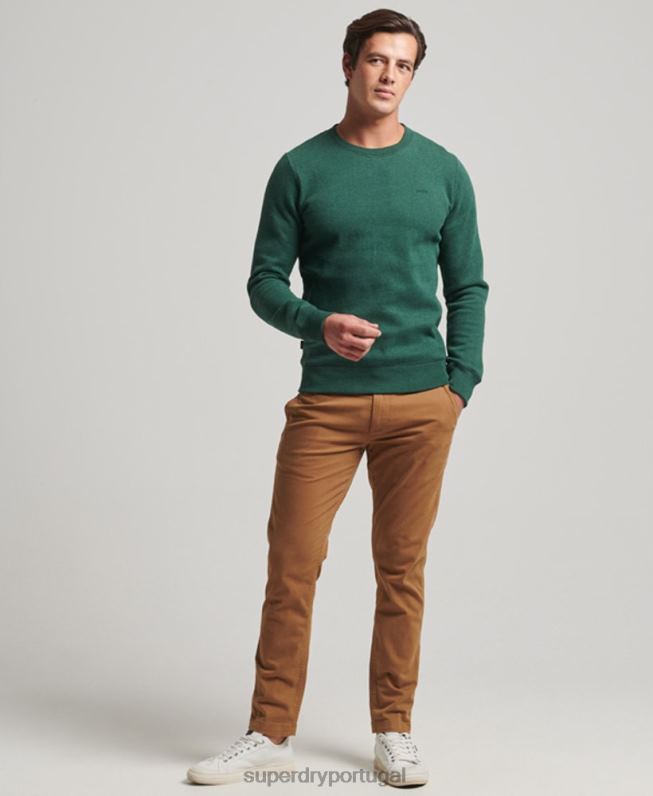 moletom vintage com logo bordado homens verde roupas Superdry 2208H475