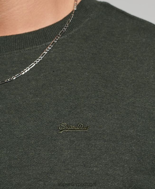 moletom vintage com logo bordado homens verde roupas Superdry 2208H491