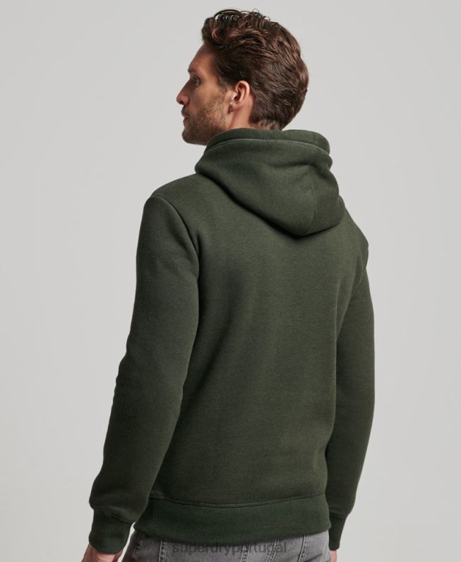 moletom vintage com logo bordado homens verde roupas Superdry 2208H762
