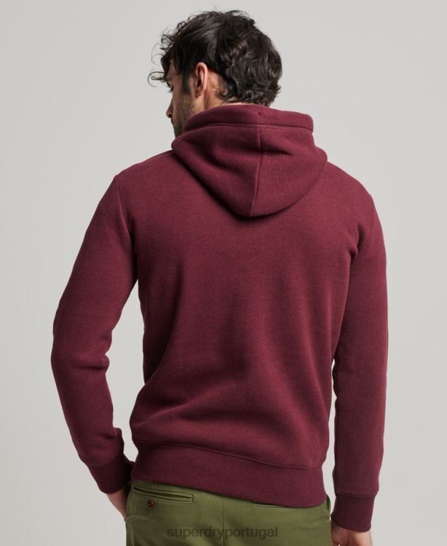 moletom vintage com logo bordado homens vermelho roupas Superdry 2208H455