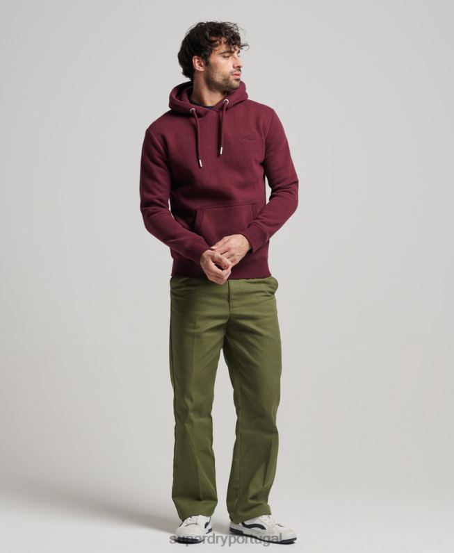 moletom vintage com logo bordado homens vermelho roupas Superdry 2208H455