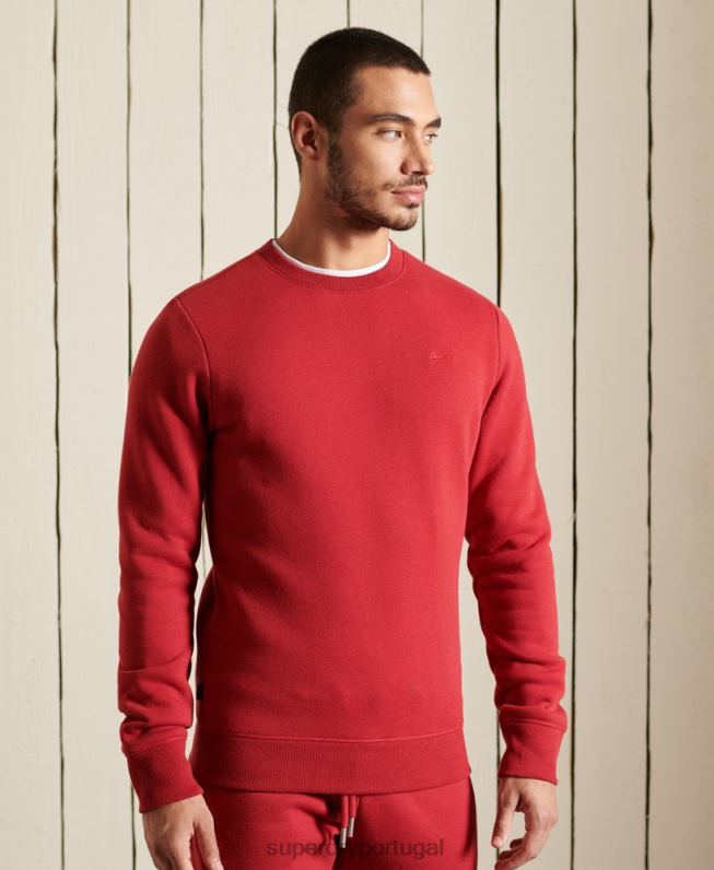 moletom vintage com logo bordado homens vermelho roupas Superdry 2208H5210