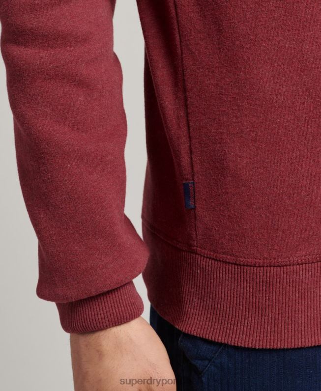 moletom vintage com logo bordado homens vermelho roupas Superdry 2208H774