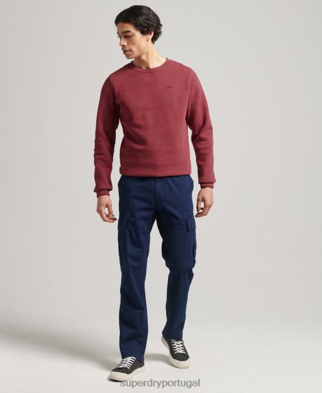 moletom vintage com logo bordado homens vermelho roupas Superdry 2208H774