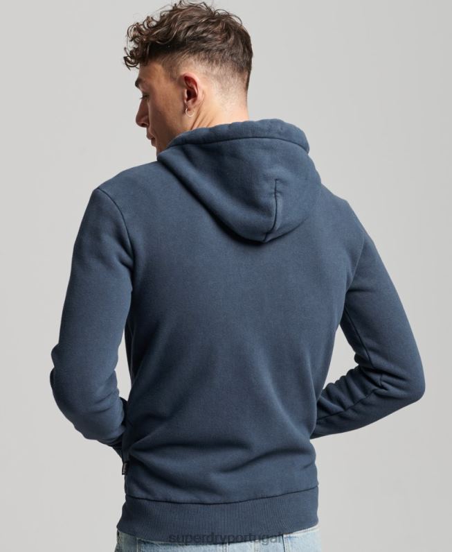 moletom vintage com logo cali zip homens marinha roupas Superdry 2208H454