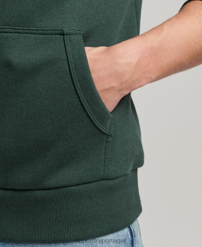 moletom vintage com logo gravado homens verde roupas Superdry 2208H546