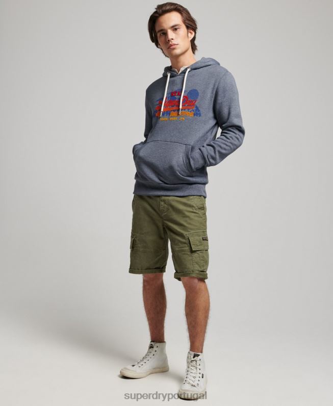 moletom vintage com logo montanha homens marinha roupas Superdry 2208H729