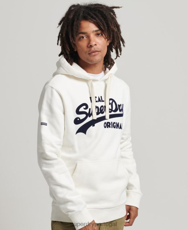 moletom vintage com logo soda pop homens branco roupas Superdry 2208H763