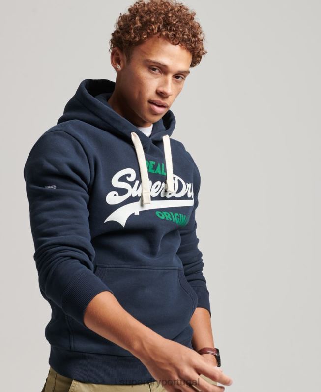 moletom vintage com logo soda pop homens marinha roupas Superdry 2208H5035