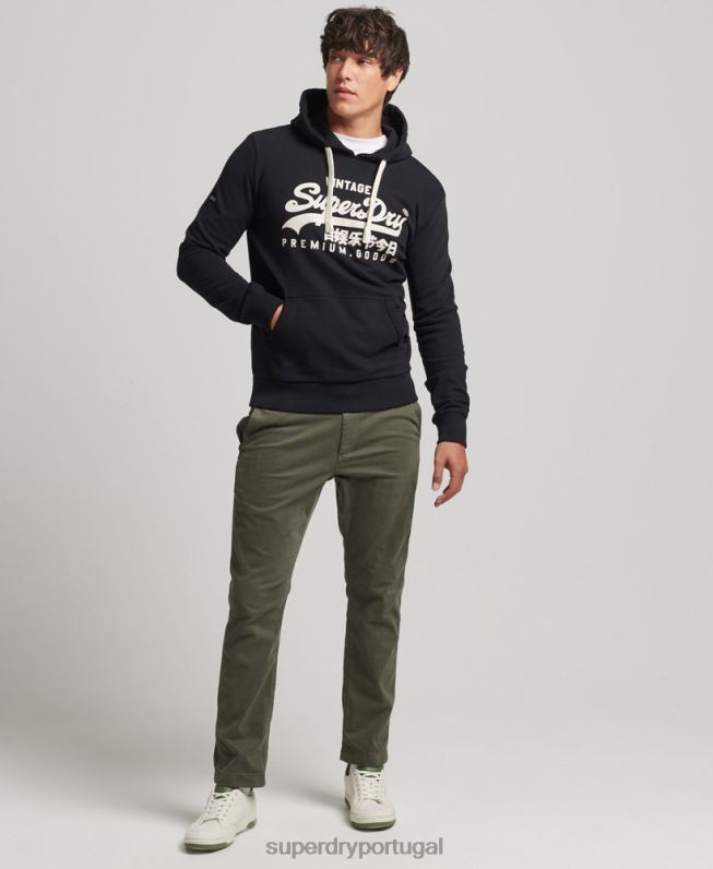 moletom vintage com logo vintage homens preto roupas Superdry 2208H5223