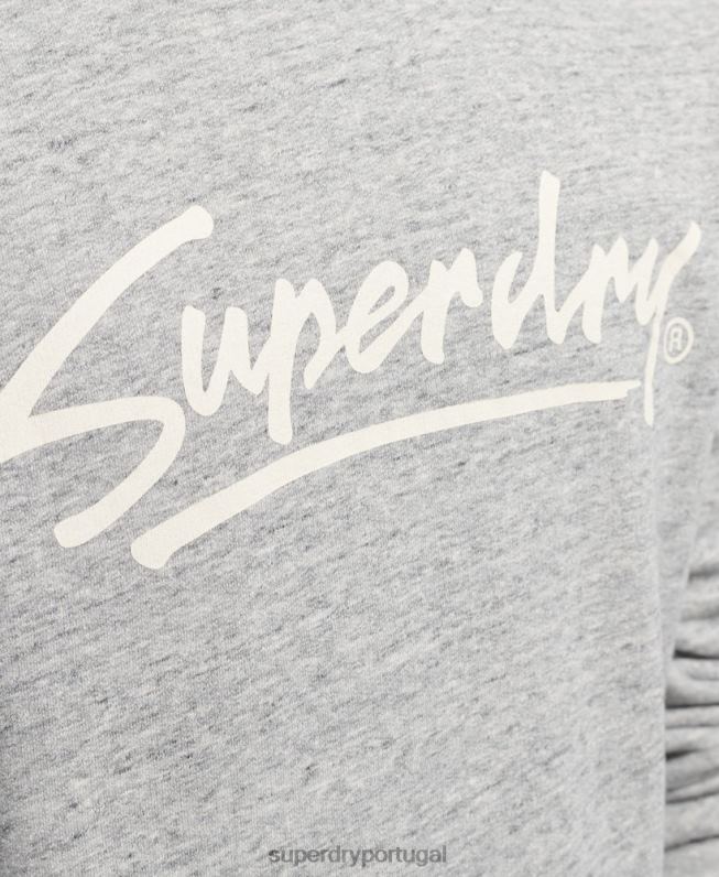 moletom vintage da equipe de roteiro do centro homens cinza roupas Superdry 2208H5019