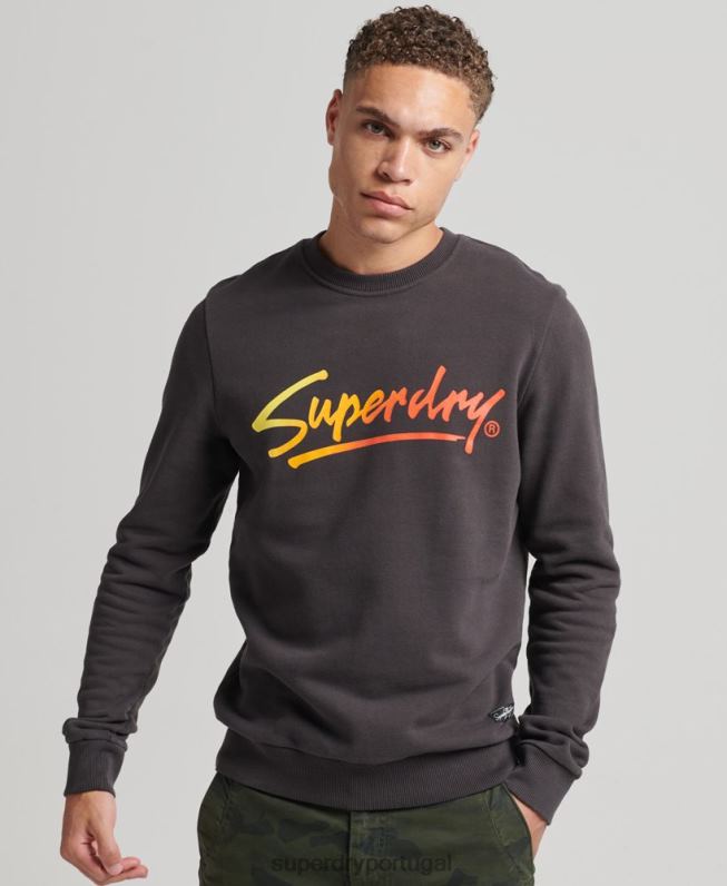 moletom vintage da equipe de roteiro do centro homens marrom roupas Superdry 2208H5088