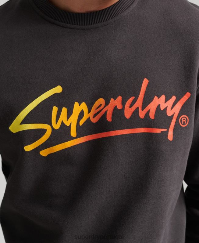 moletom vintage da equipe de roteiro do centro homens marrom roupas Superdry 2208H5088