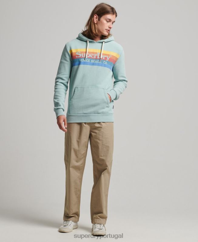 moletom vintage homens verde roupas Superdry 2208H631