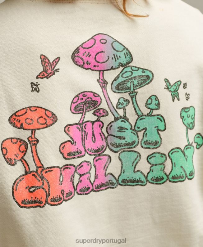 moletom vintage in the woods crew homens branco roupas Superdry 2208H5139