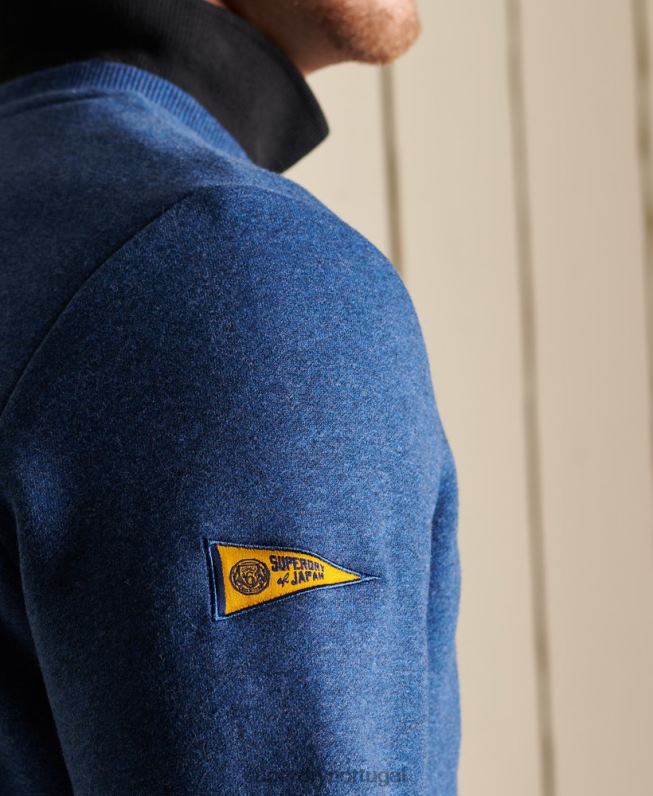 moletom vintage source crew com logo homens azul roupas Superdry 2208H5181