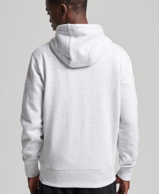 moletom zip code essencial homens cinza claro roupas Superdry 2208H887