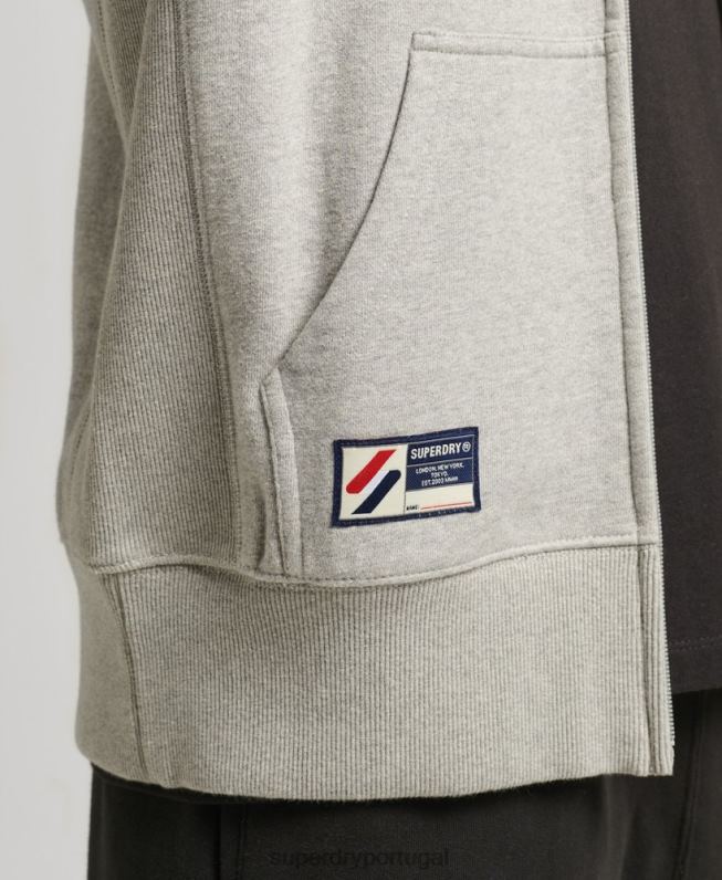 moletom zip code essencial homens cinza roupas Superdry 2208H5205