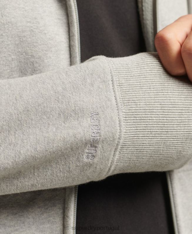 moletom zip code essencial homens cinza roupas Superdry 2208H5205