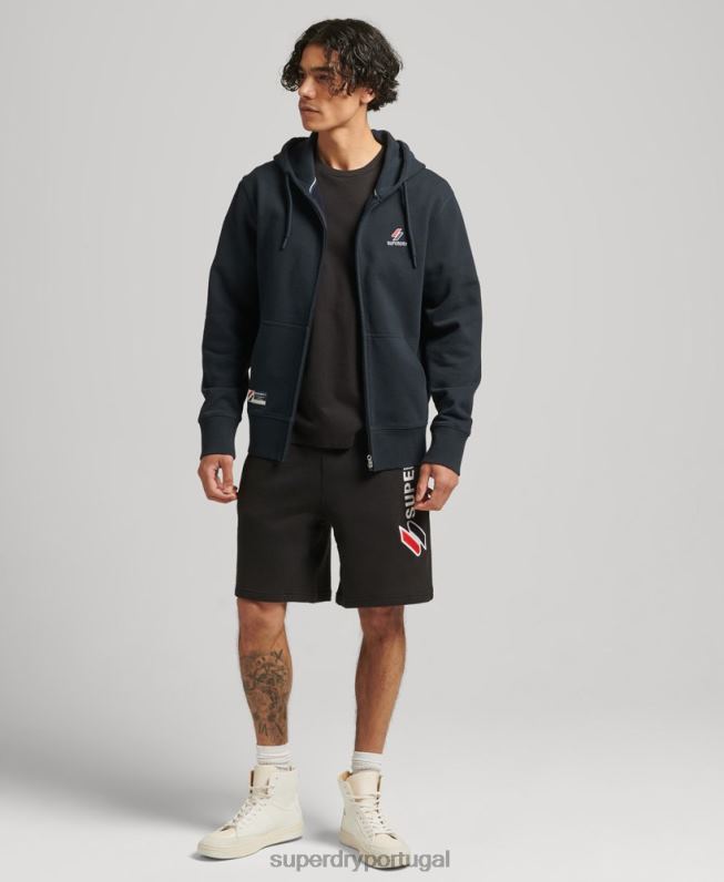 moletom zip code essencial homens marinha roupas Superdry 2208H5147