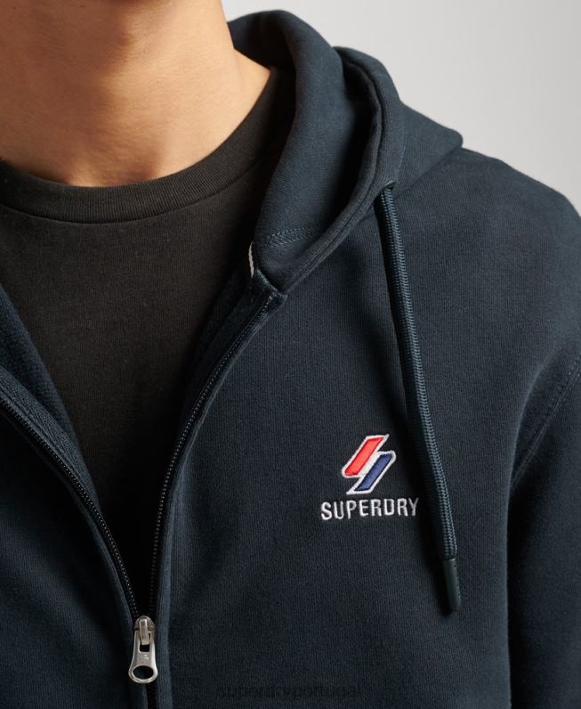 moletom zip code essencial homens marinha roupas Superdry 2208H5147