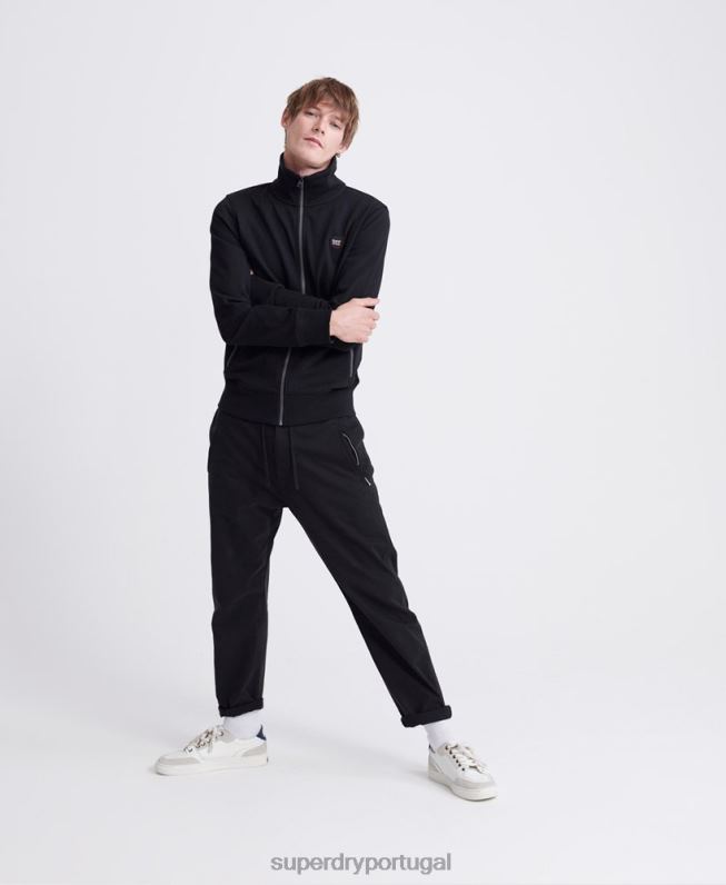 parte superior da faixa de loopback coletivo homens preto roupas Superdry 2208H876