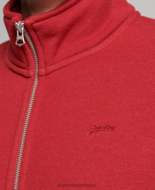 top de trilha com zíper bordado com logo vintage homens vermelho roupas Superdry 2208H632