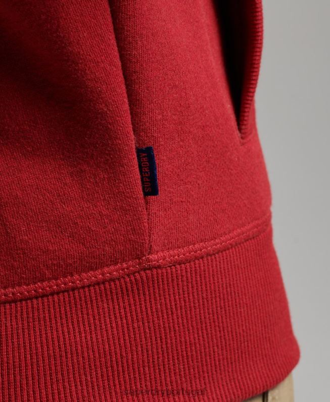 top de trilha com zíper bordado com logo vintage homens vermelho roupas Superdry 2208H632