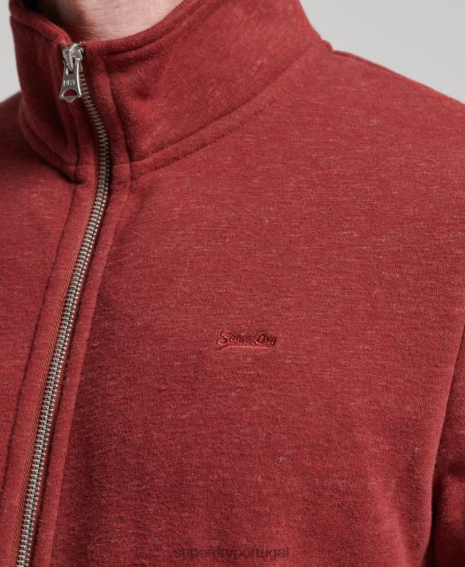 top de trilha com zíper bordado com logo vintage homens vermelho roupas Superdry 2208H825