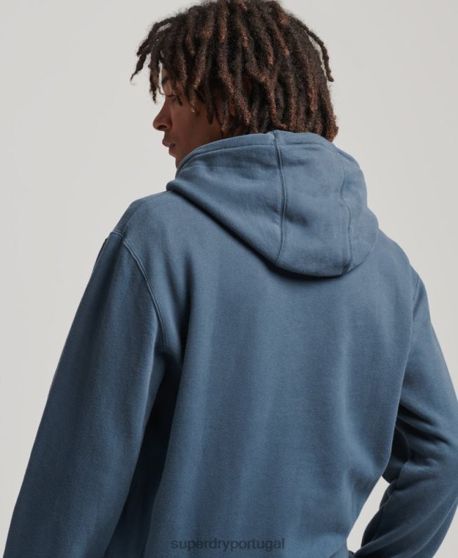 xp-d moletom com capuz solto da tripulação homens azul escuro roupas Superdry 2208H717
