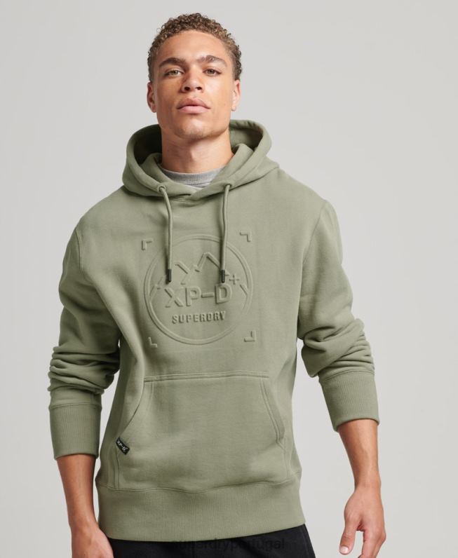 xp-d moletom com capuz solto da tripulação homens caqui roupas Superdry 2208H5098