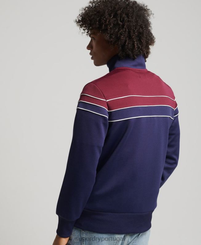 zíper vintage através da parte superior da trilha homens marinha roupas Superdry 2208H834