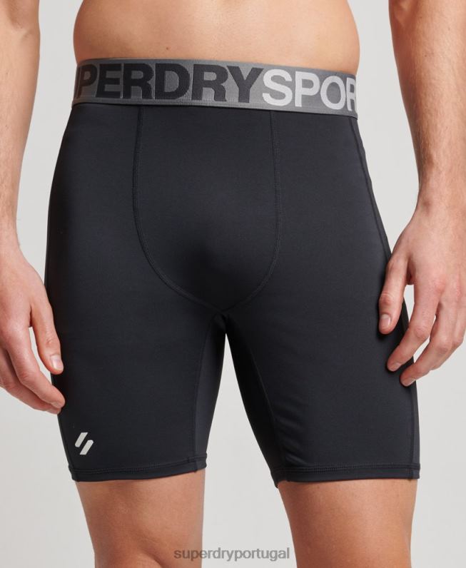 calções apertados homens preto roupas Superdry 2208H303