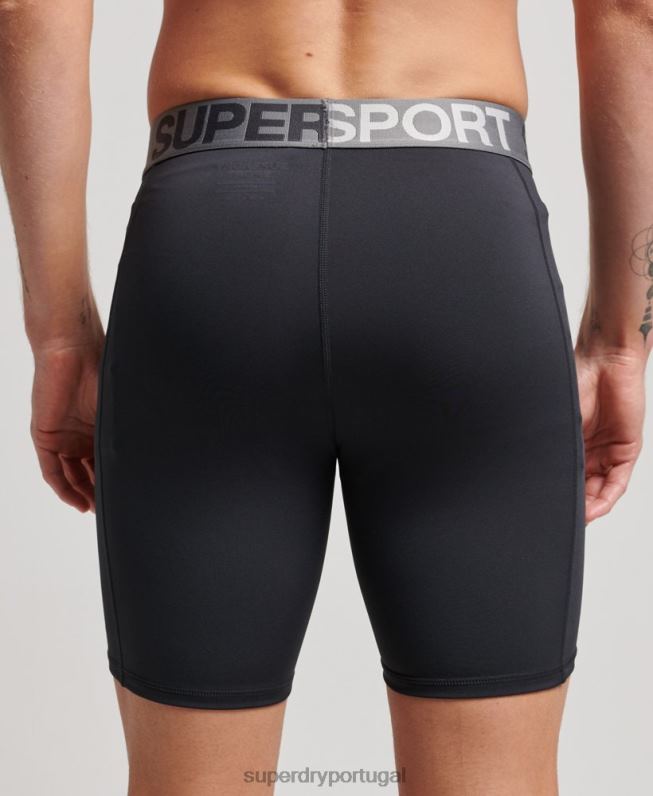 calções apertados homens preto roupas Superdry 2208H303