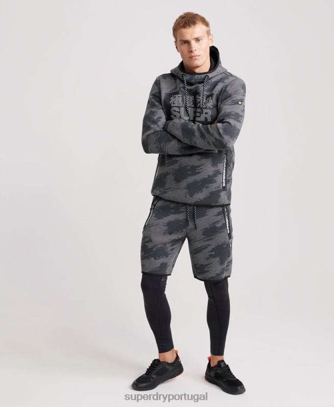 legging de compressão de rebanho de desempenho homens preto roupas Superdry 2208H1441