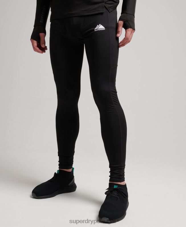 leggings de camada base homens preto roupas Superdry 2208H1374