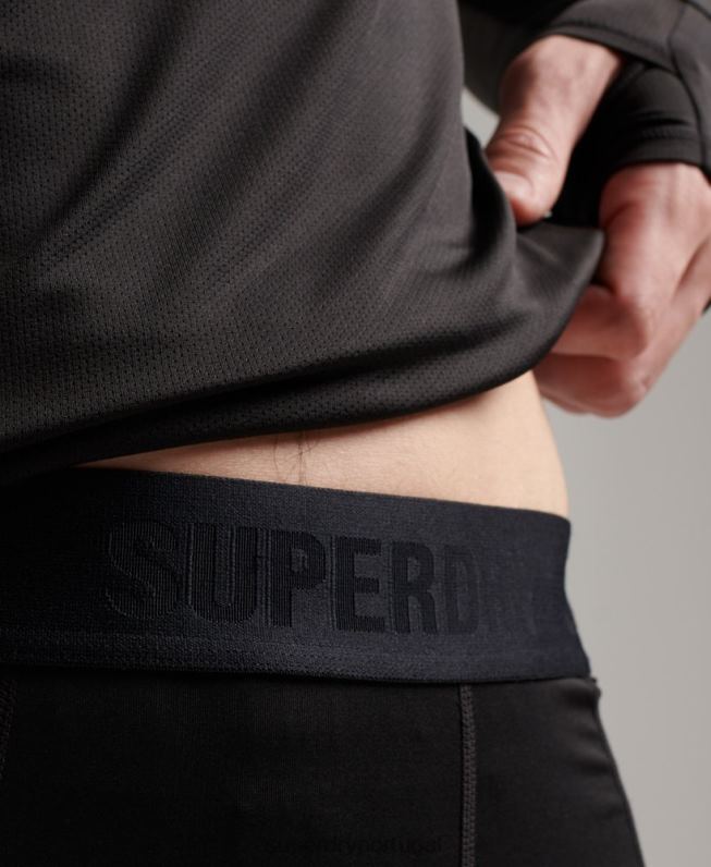 leggings de camada base homens preto roupas Superdry 2208H1374