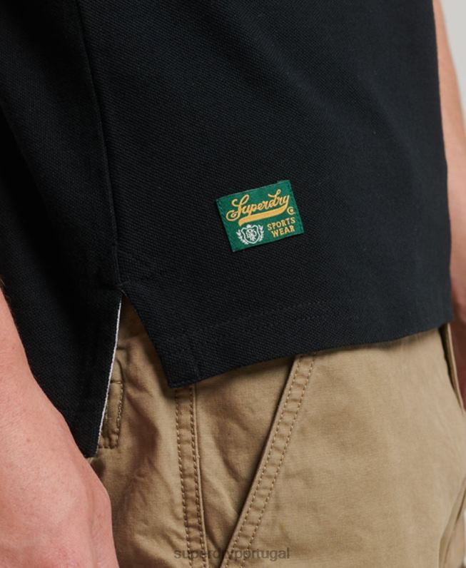 camisa polo superestado homens preto roupas Superdry 2208H77